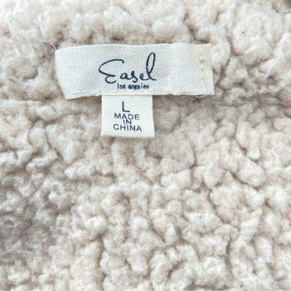 Easel Corduroy Trucker Chore Jacket Sherpa Size Large Rust Orange Red - Picture 7 of 8